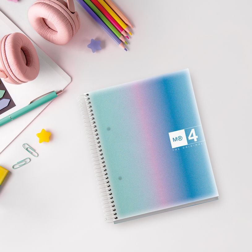 8422593040973-Miquelrius Notebook design Aurora - Cahier à spirale - A5 - 120 feuilles - petits carreaux (5x5 mm) - --7