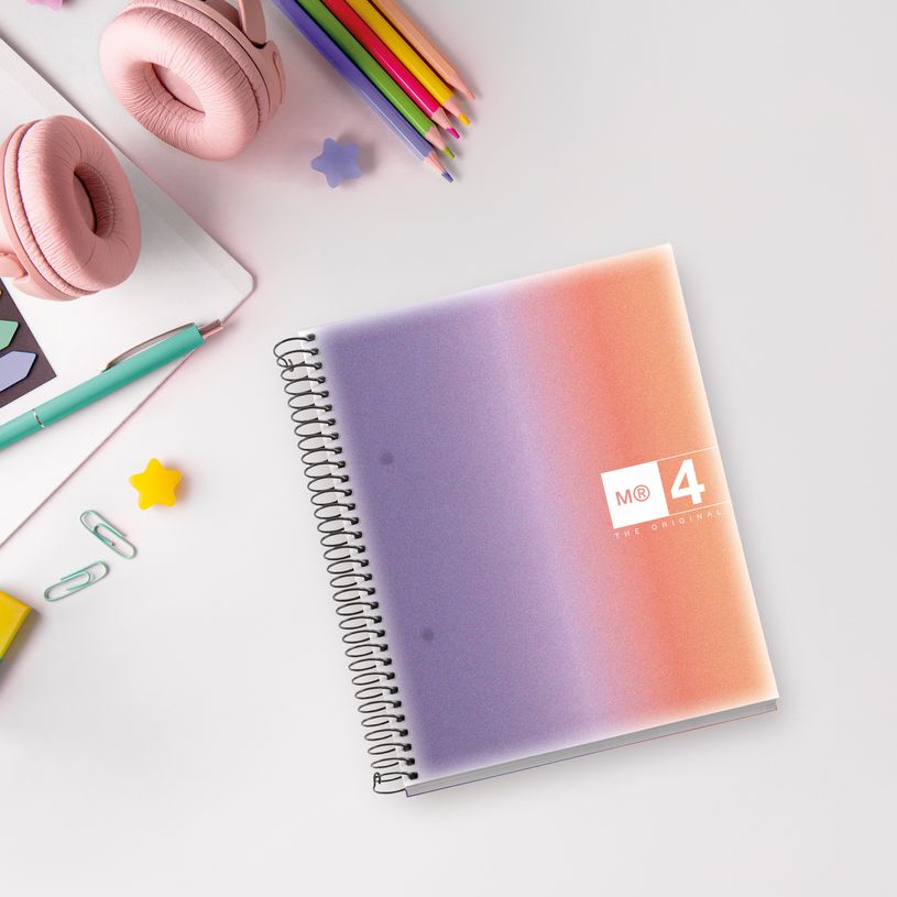 8422593040980-Miquelrius Notebook design Aurora - Cahier à spirale - A5 - 120 feuilles - petits carreaux (5x5 mm) - --6