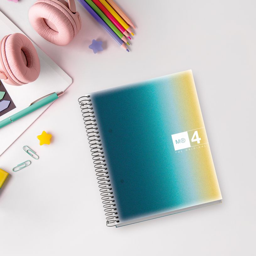 8422593040997-Miquelrius Notebook design Aurora - Cahier à spirale - A5 - 120 feuilles - petits carreaux (5x5 mm) - --6