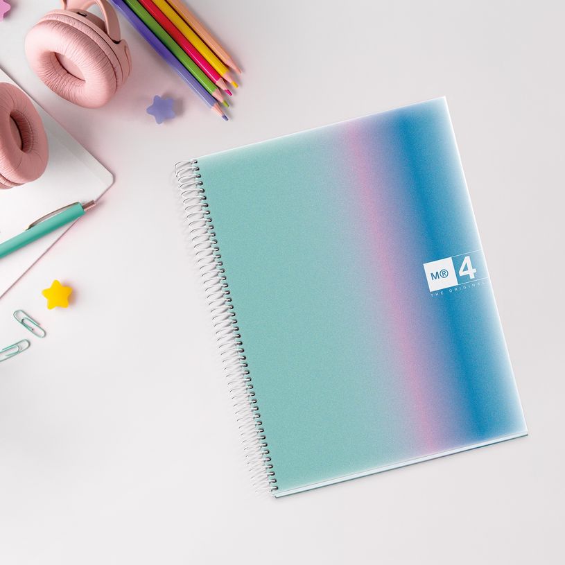 8422593042595-Miquelrius Notebook design Aurora - Cahier à spirale - A5 - 120 feuilles - ligné - santorini--2