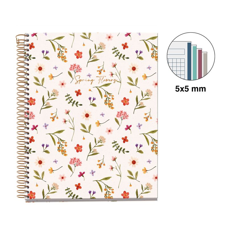 8422593469385-Miquelrius Notebook design Lifestyle - Cahier à spirale - A5 - 100 feuilles - petits carreaux (5x5 mm)--1