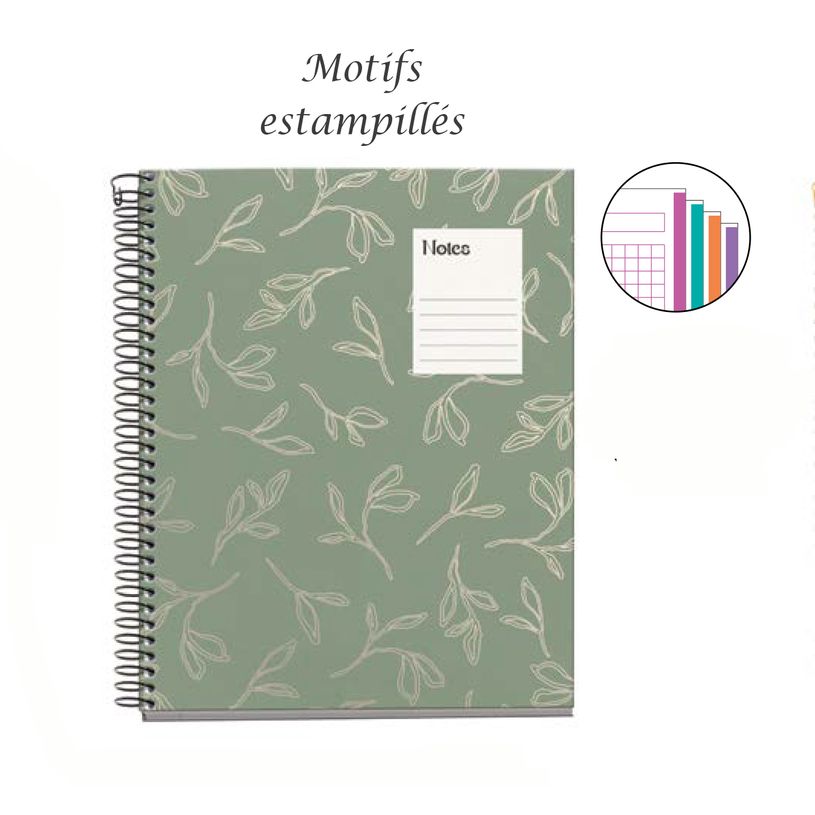 8422593040553-Miquelrius Notebook design Lifestyle - Cahier à spirale - A5 - 100 feuilles - petits carreaux (5x5 mm)--1