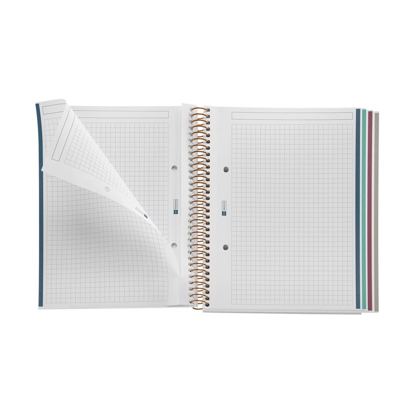 8422593469163-Miquelrius Notebook design Lifestyle - Cahier à spirale - A5 - 100 feuilles - petits carreaux (5x5 mm) - --1