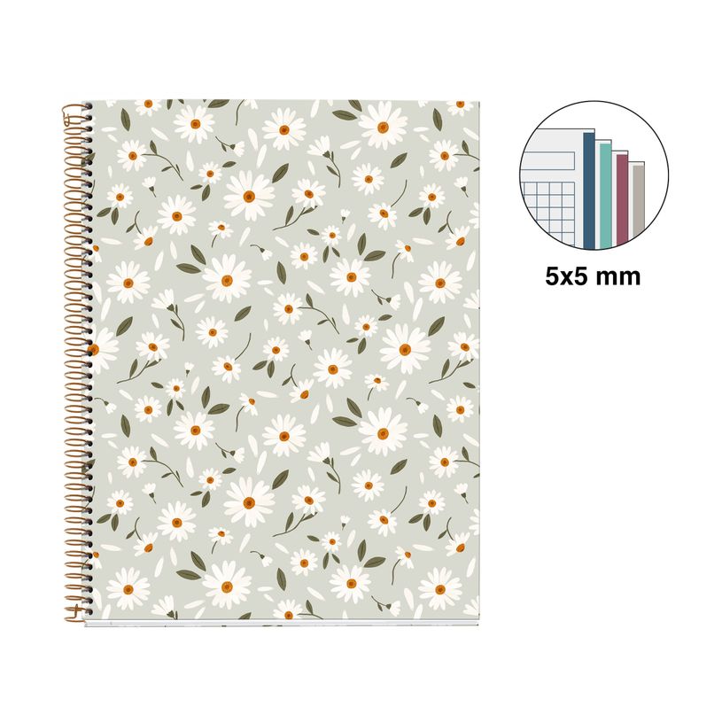 8422593469323-Miquelrius Notebook design Lifestyle - Cahier à spirale - A4 - 100 feuilles - petits carreaux (5x5 mm)--1