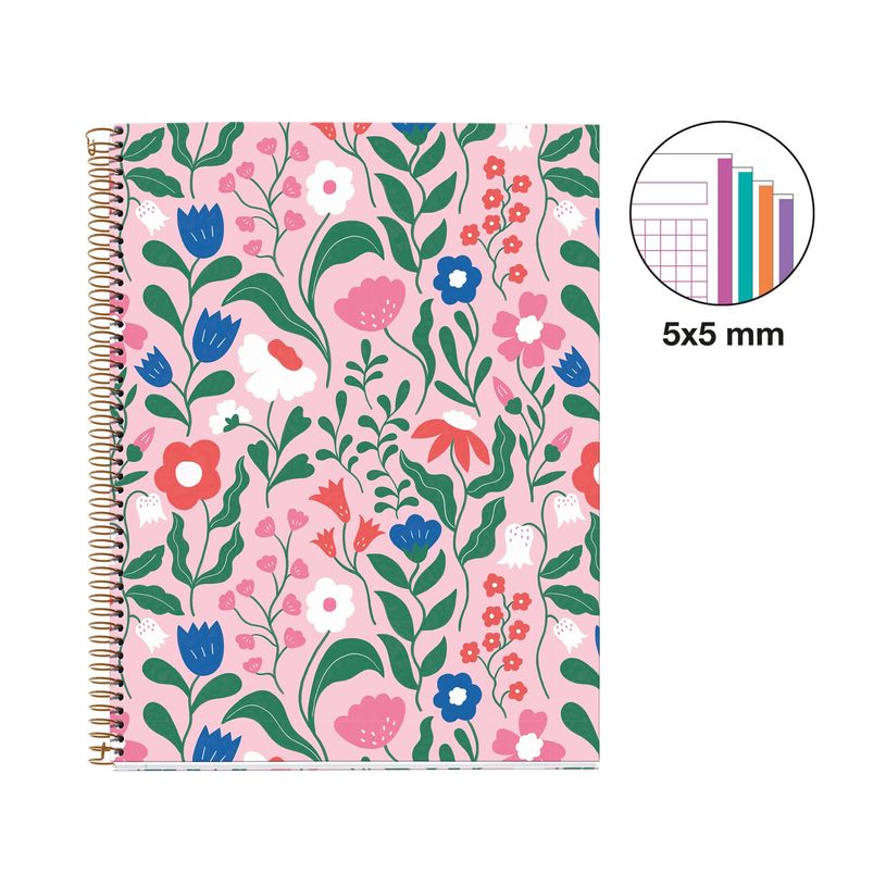 8422593040881-Miquelrius Notebook design Lifestyle - Cahier à spirale - A4 - 100 feuilles - petits carreaux (5x5 mm) --0