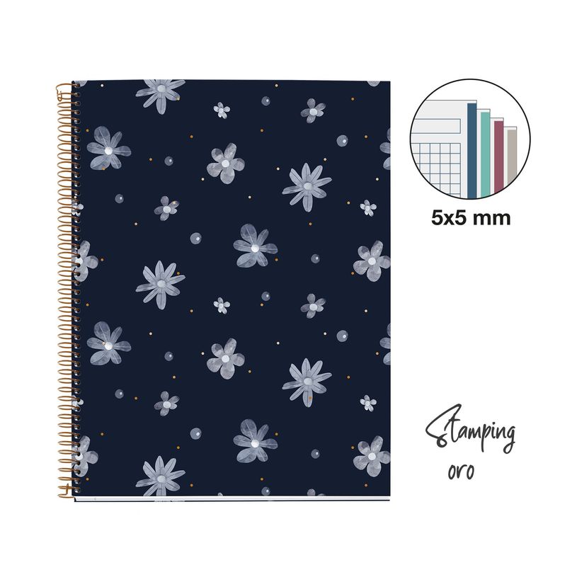 8422593469149-Miquelrius Notebook design Lifestyle - Cahier à spirale - A4 - 100 feuilles - petits carreaux (5x5 mm)--1