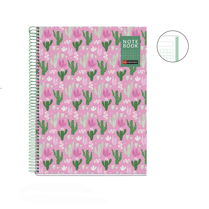 8422593043851-Miquelrius Notebook design Natura - Cahier à spirale - A5 - 80 feuilles - petits carreaux (5x5 mm) - c--1