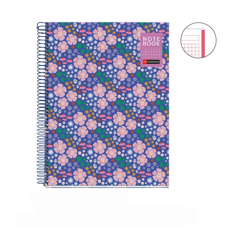 8422593043875-Miquelrius Notebook design Natura - Cahier à spirale - A5 - 80 feuilles - petits carreaux (5x5 mm) - l--1