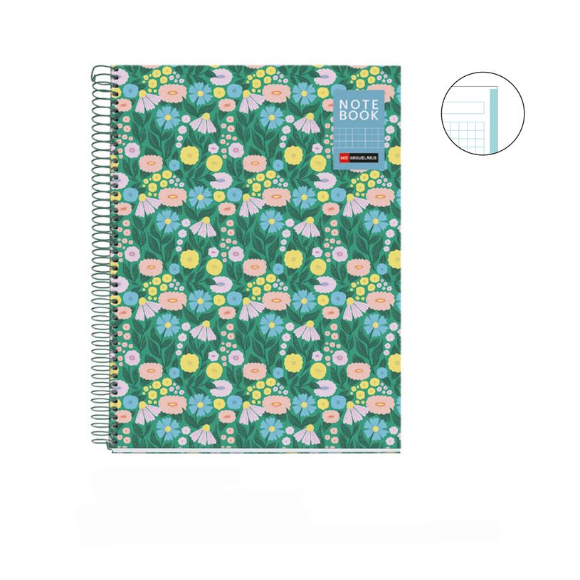 8422593043882-Miquelrius Notebook design Natura - Cahier à spirale - A5 - 80 feuilles - petits carreaux (5x5 mm) - f--1