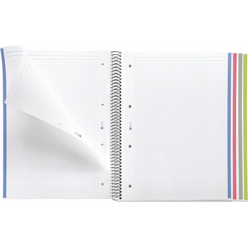 8422593043547-Miquelrius - Cahier à spirale A4 (21x29,7 cm) - 100 pages - petits carreaux (5x5 mm)  - noir--1