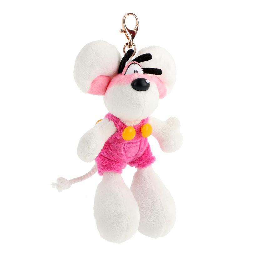 5027148040175-Porte-clés peluche Diddl en salopette Rose 15cm--2