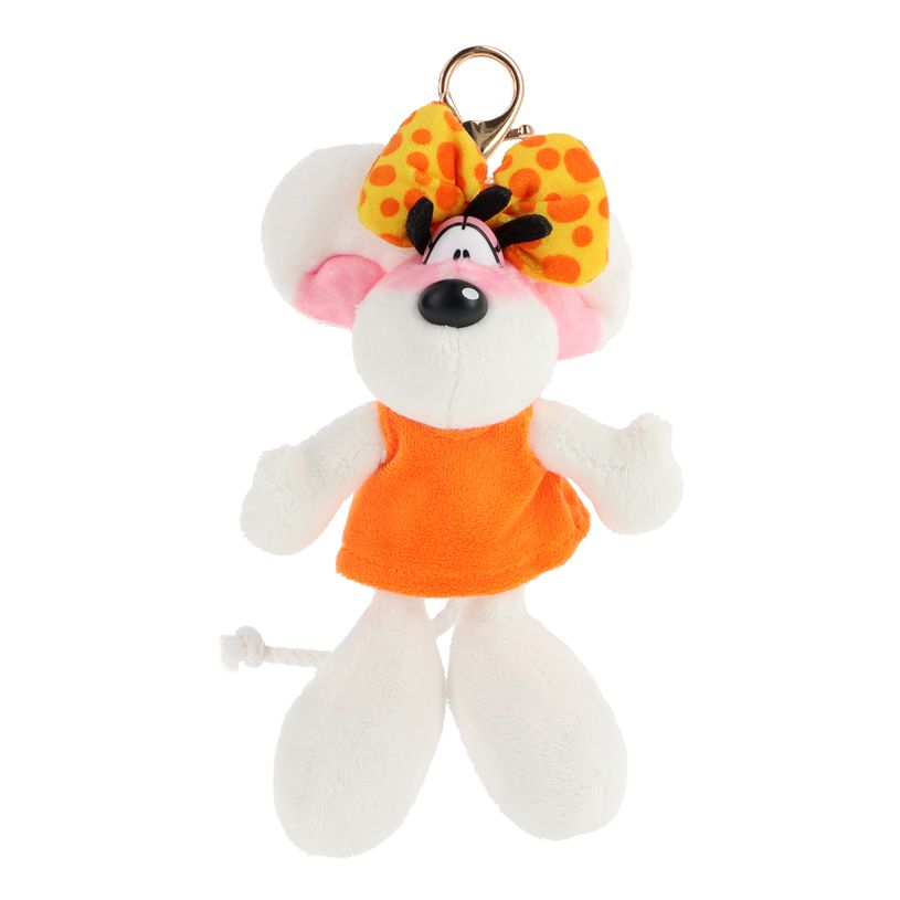 5027148040236-Porte-clés peluche Diddlina en robe orange 15cm--2