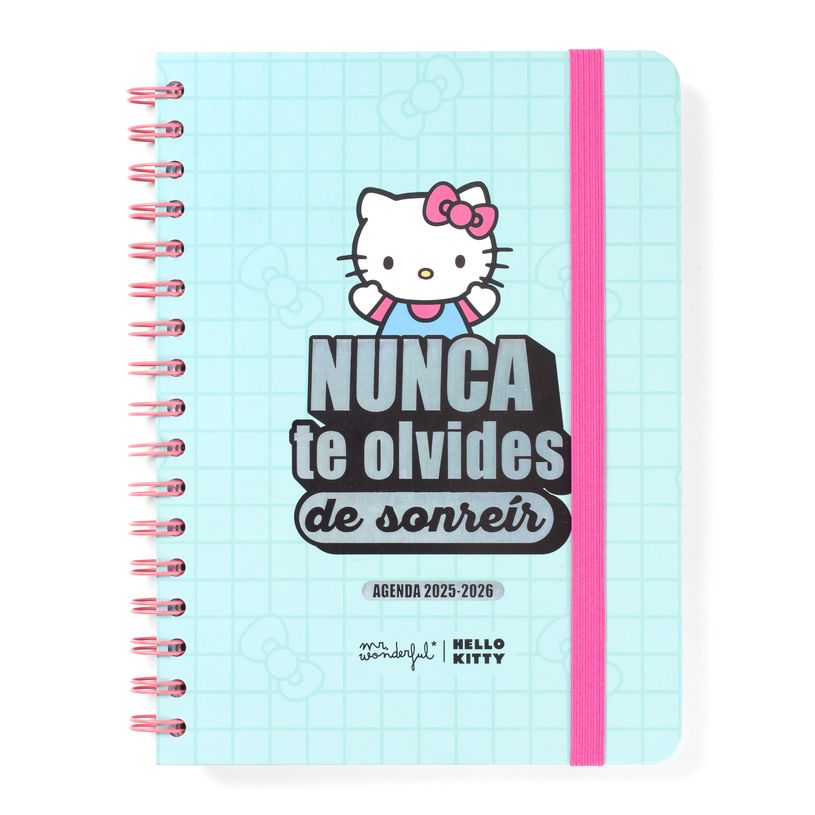8445641065360-Mr. Wonderful Hello Kitty - Agenda - 2025-2026 - vue de la semaine - anneaux métalliques reliés - petits - 160 pages --P_405251358_1-0