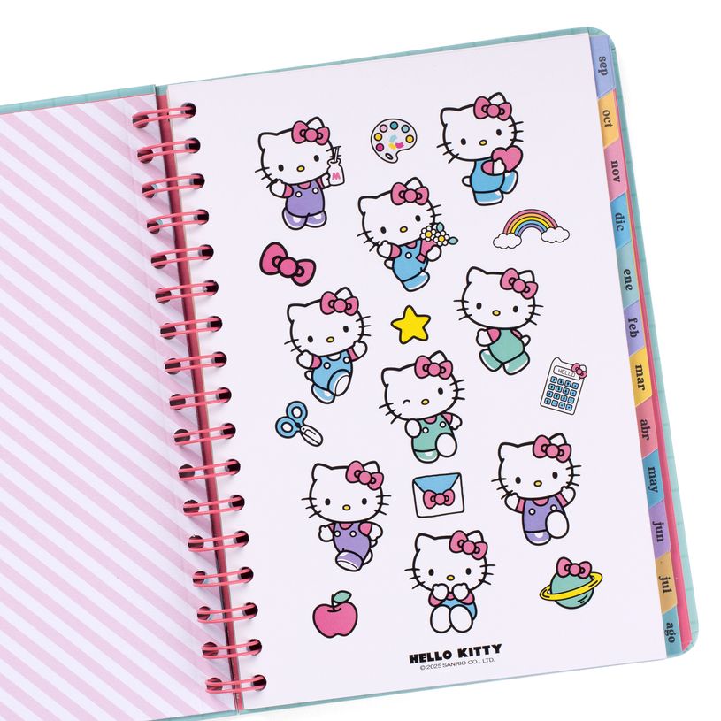 8445641065360-Mr. Wonderful Hello Kitty - Agenda - 2025-2026 - vue de la semaine - anneaux métalliques reliés - petits - 160 pages --P_405251358_4-3