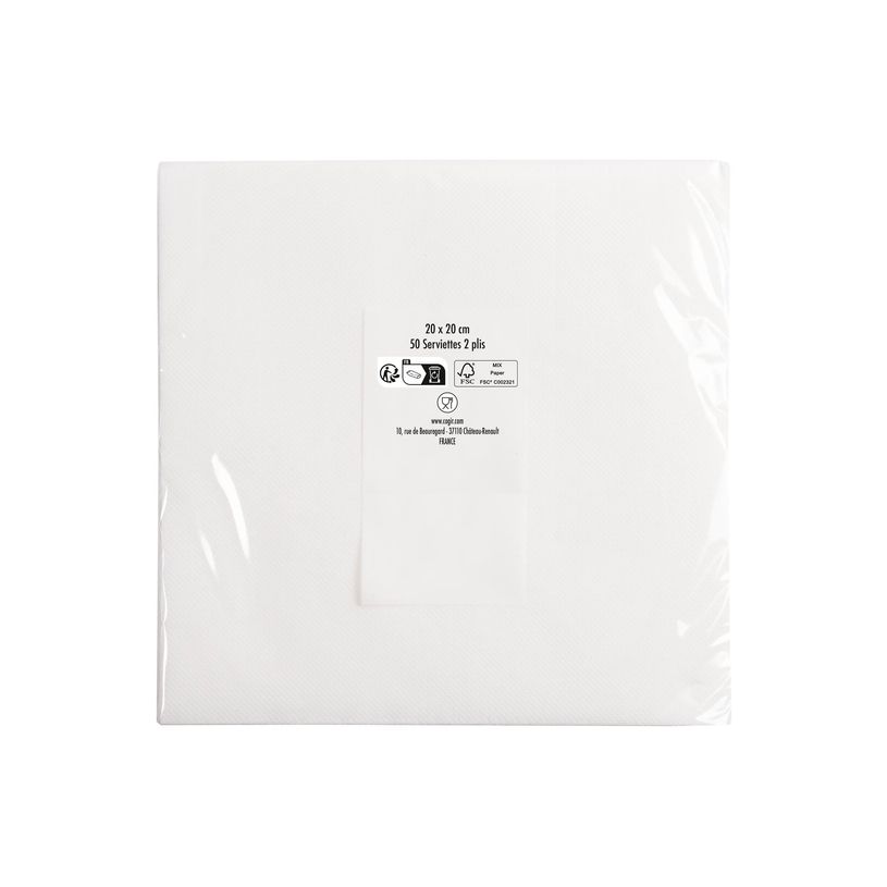 3281516220015-Pronappe - Servilleta - Tamaño 20 x 20 cm - desechable - blanco (paquete de 50)-P_405251994_4-3
