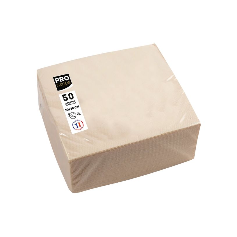 3281516220022-Pronappe - Serviette - Taille 20 x 20 cm - jetable - ivoire (pack de 50)-P_405251995_2-1
