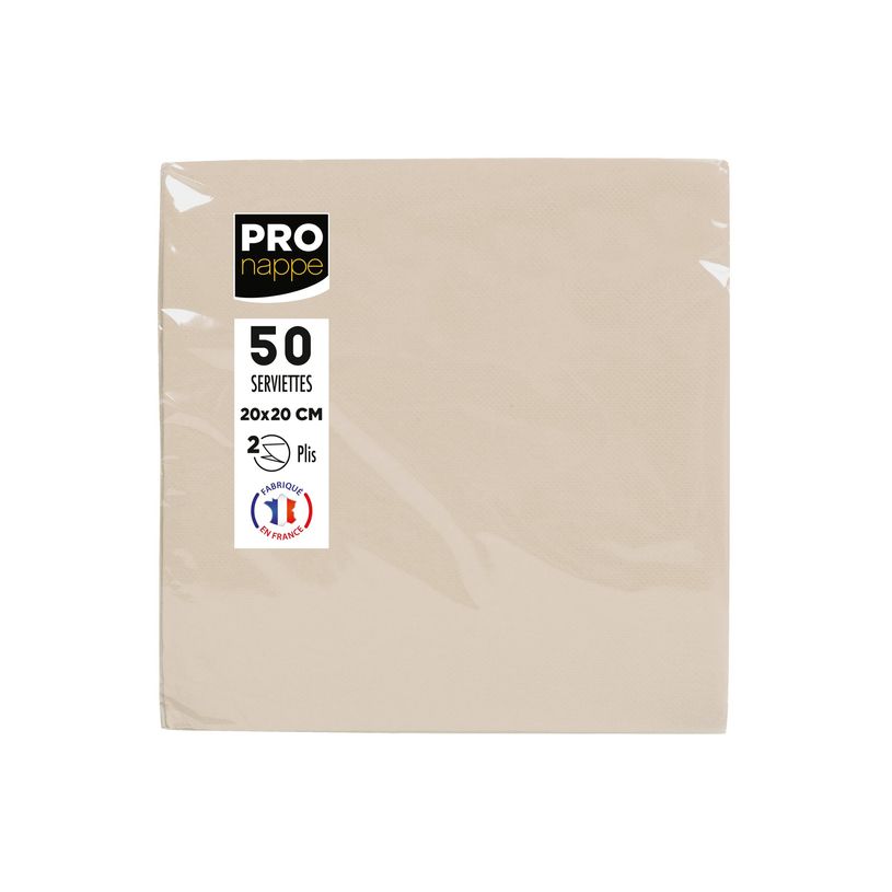 3281516220022-Pronappe - Serviette - Taille 20 x 20 cm - jetable - ivoire (pack de 50)-P_405251995_6-6