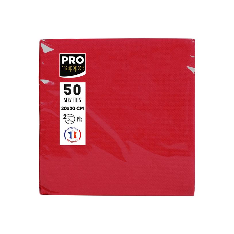 3281516220091-Pronappe - Serviette - Taille 20 x 20 cm - jetable - rouge (pack de 50)-P_405251997_1-0