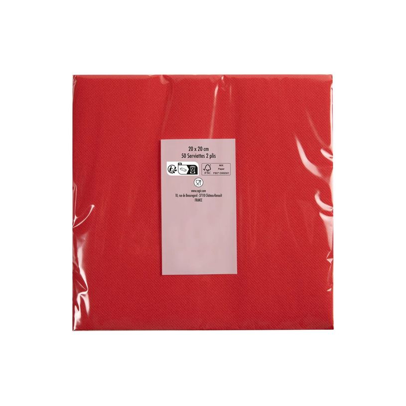 3281516220091-Pronappe - Servilleta - Tamaño 20 x 20 cm - desechable - rojo (paquete de 50)-P_405251997_3-1