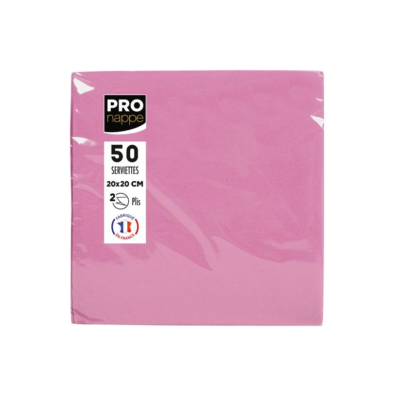 3281516220411-Pronappe - Serviette - Taille 20 x 20 cm - jetable - rose poudré (pack de 50)-P_405251998_3-3