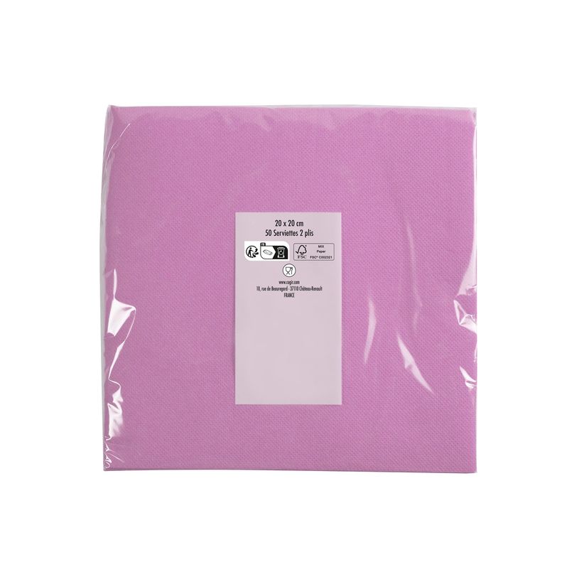 3281516220411-Pronappe - Serviette - Taille 20 x 20 cm - jetable - rose poudré (pack de 50)-P_405251998_5-4