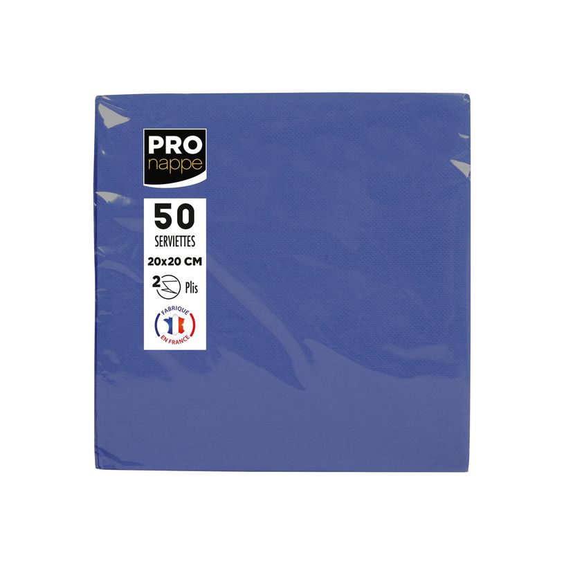 3281516220107-Pronappe - Serviette - Taille 20 x 20 cm - jetable - bleu marine (pack de 50)-P_405251999_1-0