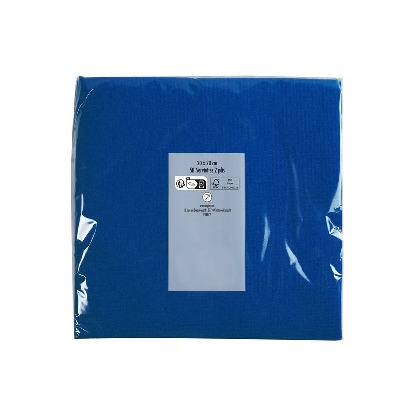 3281516220107-Pronappe - Serviette - Taille 20 x 20 cm - jetable - bleu marine (pack de 50)-P_405251999_4-5