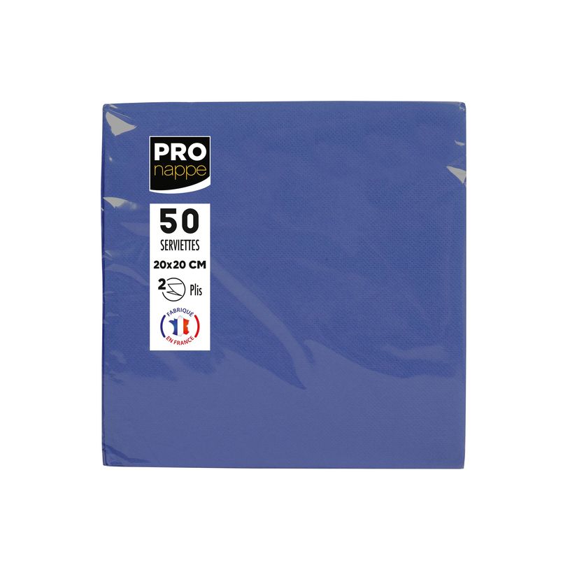 3281516220107-Pronappe - Serviette - Taille 20 x 20 cm - jetable - bleu marine (pack de 50)-P_405251999_5-7