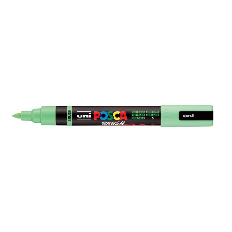 4902778311769-Posca - Marqueur peinture pointe moyenne brush - 1-4 mm - vert clair--0