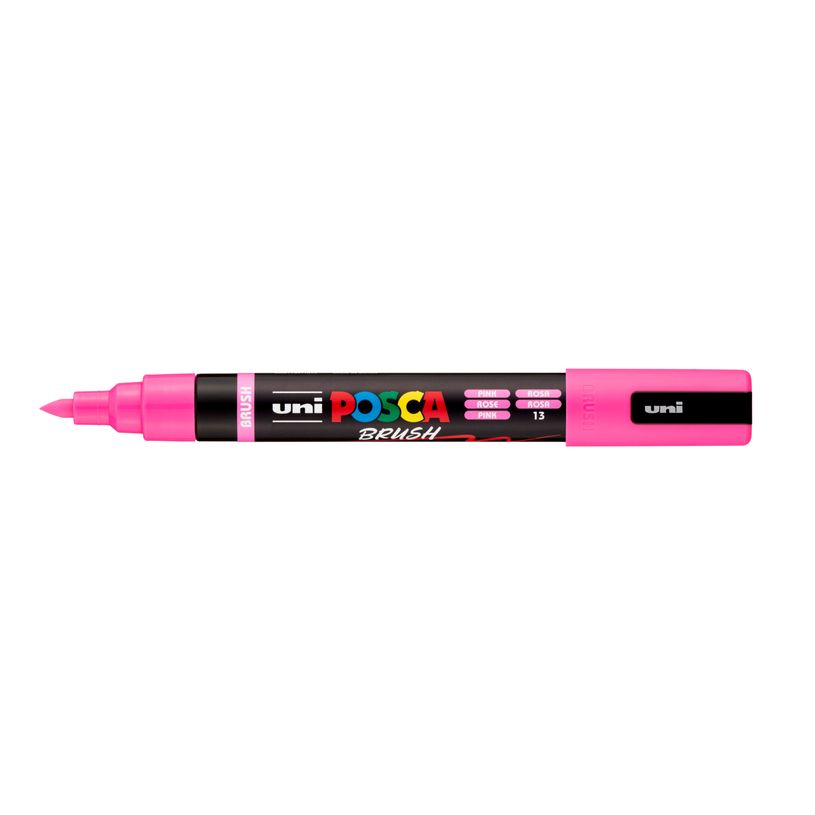 4902778311813-Posca - Marqueur peinture pointe moyenne brush - 1-4 mm - rose--0