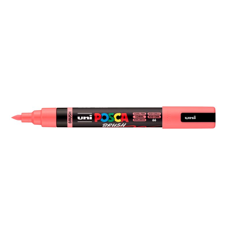 4902778311868-Posca - Marqueur peinture pointe moyenne brush - 1-4 mm - corail--0