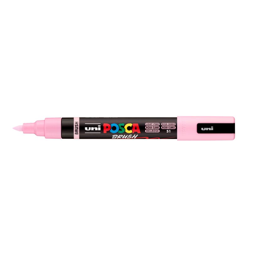 4902778311875-Posca - Marqueur peinture pointe moyenne brush - 1-4 mm - rose clair--0