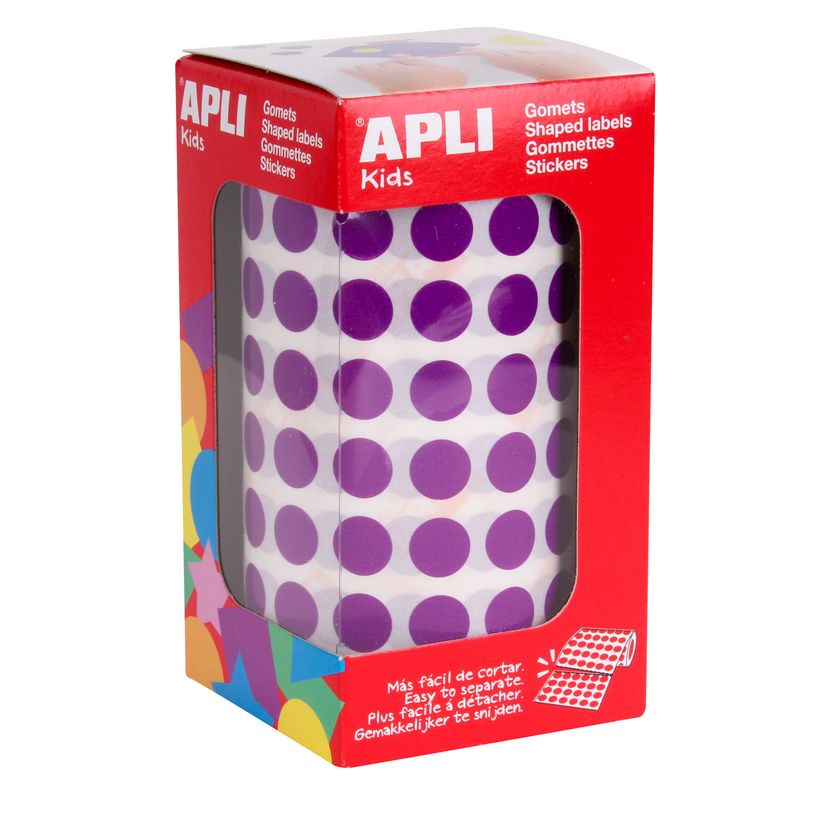 8410782114802-APLI kids - Roll of round stickers - 10.5 mm, 59 sheets - lilas--0