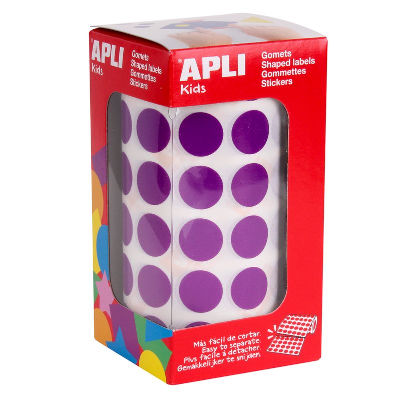 8410782114857-APLI kids - Roll of round stickers - 15 mm, 59 sheets - lilas--0