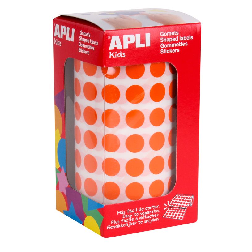 8410782114772-APLI PAPER - Adhésif permanent - orange - diamètre 10,5 mm 5192 étiquette(s) étiquettes--0