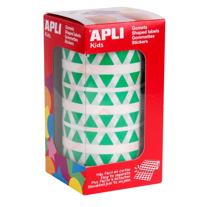 8410782048664-APLI kids - Adhésif décoratif - 6136 pièces - triangulaire - 10.5 mm diameter - 59 feuilles - vert - p--0