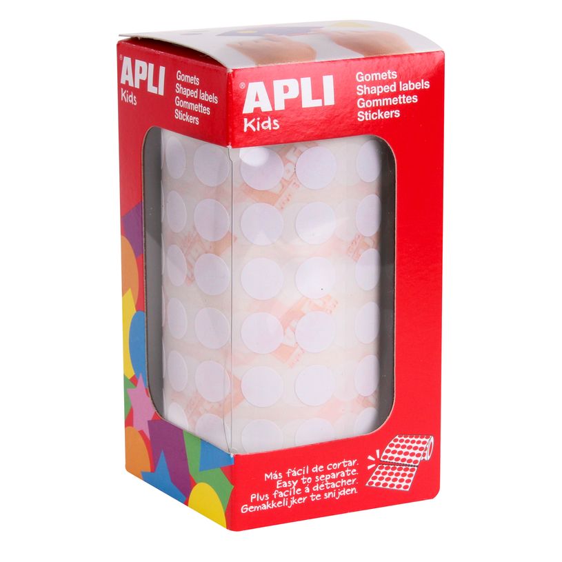 8410782119036-APLI kids - Roll of round stickers - 10.5 mm, 59 sheets - blanc--0