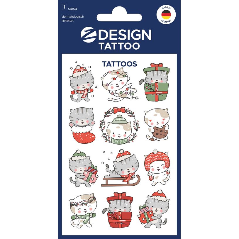 4004182541548-12 tatouages chats de Noël--0