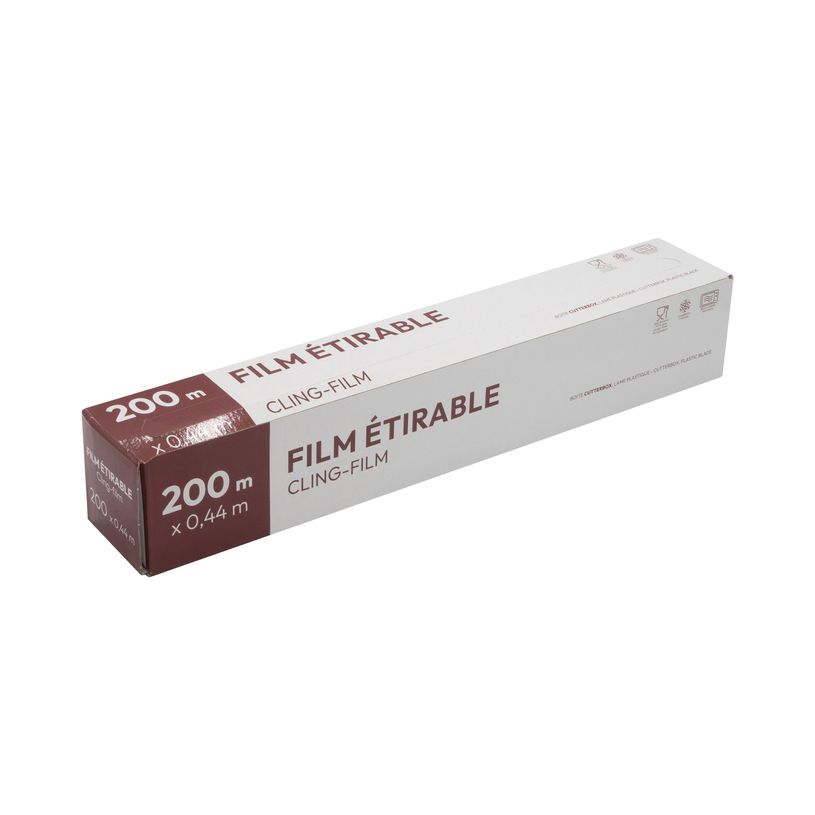 13434030043869-6 rouleaux de Film étirable PVC boîte distributrice - 200 x 0.44 ml --0