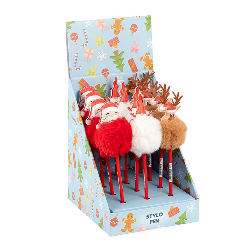 3135252734995-Stylo pompon Noël - Peluche et PU - couleurs assorties - Viquel--4