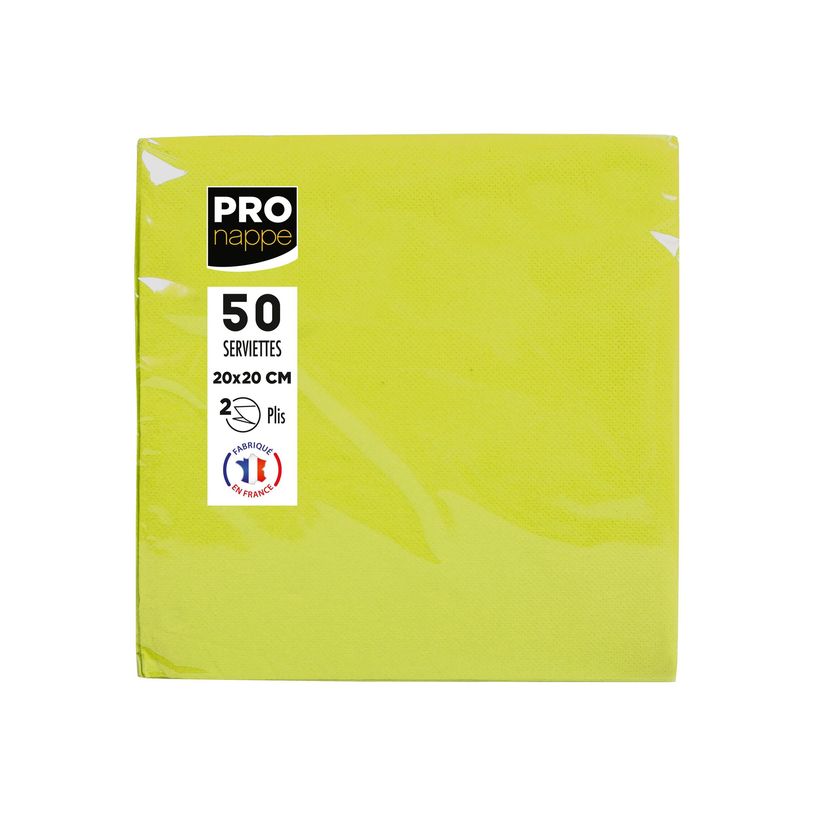 3281516220312-Pronappe - Serviette - Taille 20 x 20 cm - jetable - vert kiwi (pack de 50)-P_405252000_1-0
