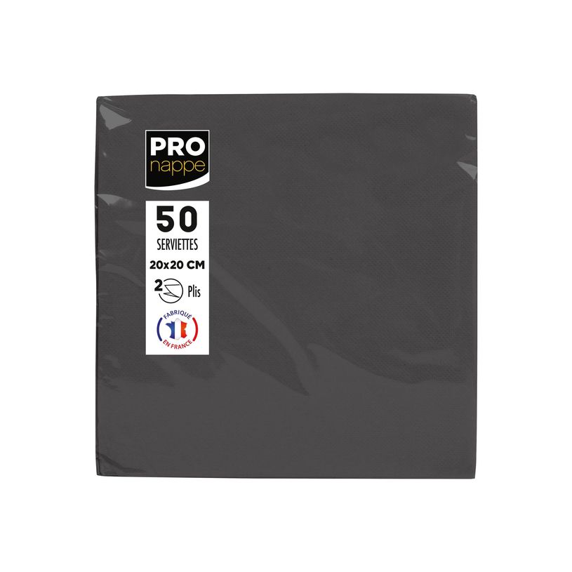 3281516220213-Pronappe - Serviette - Taille 20 x 20 cm - jetable - noir (pack de 50)-P_405252001_1-0