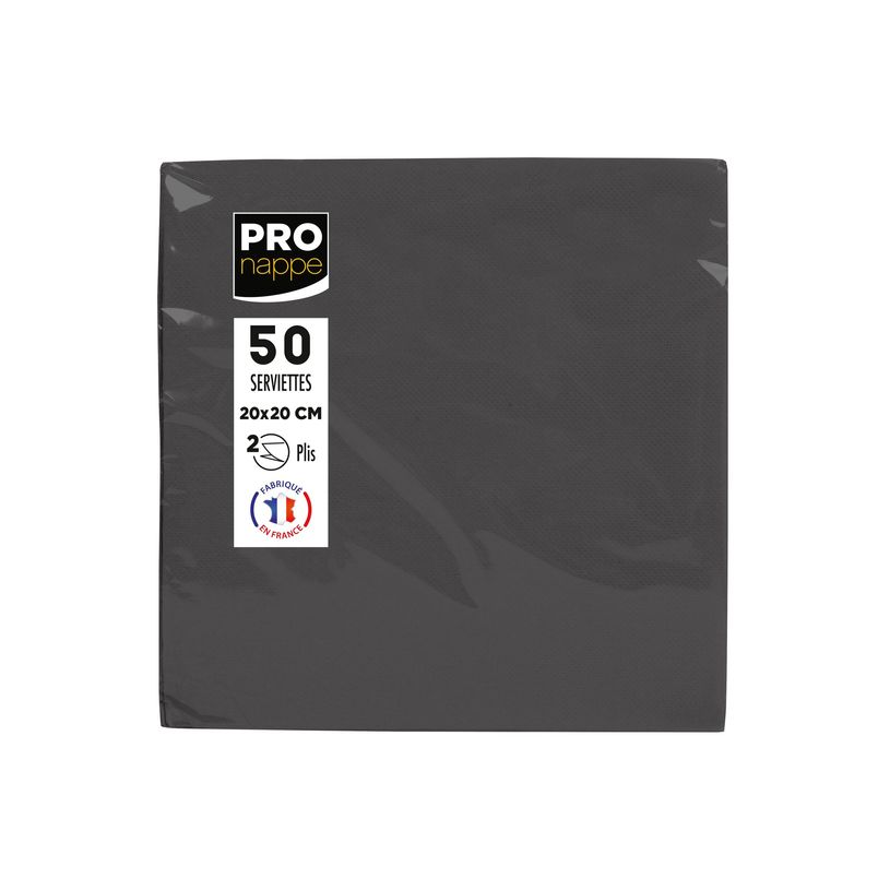 3281516220213-Pronappe - Serviette - Taille 20 x 20 cm - jetable - noir (pack de 50)-P_405252001_2-5