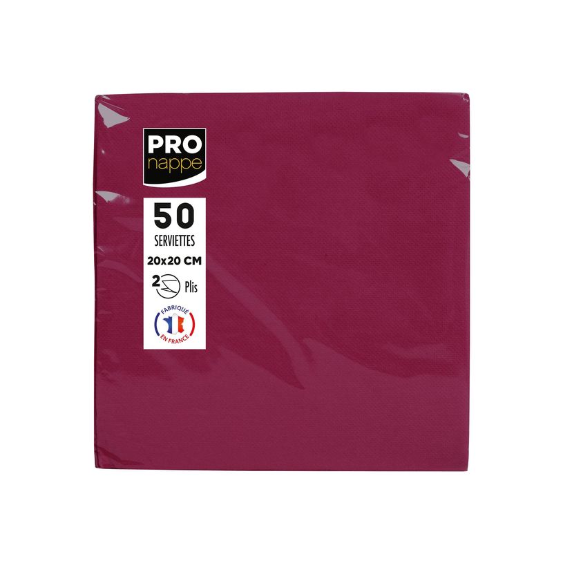 3281516220084-Pronappe - Serviette - Taille 20 x 20 cm - jetable - bordeaux (pack de 50)-P_405252002_1-0