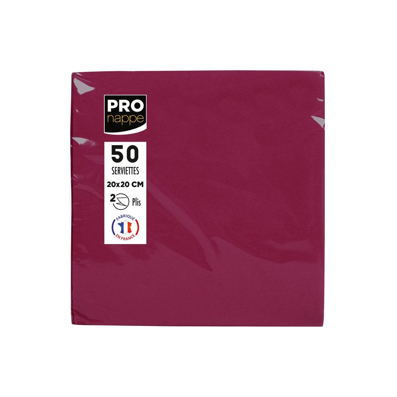 3281516220084-Pronappe - Serviette - Taille 20 x 20 cm - jetable - bordeaux (pack de 50)-P_405252002_2-7