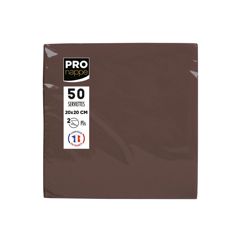 3281516220114-Pronappe - Serviette - Taille 20 x 20 cm - jetable - chocolat (pack de 50)-P_405252003_6-5