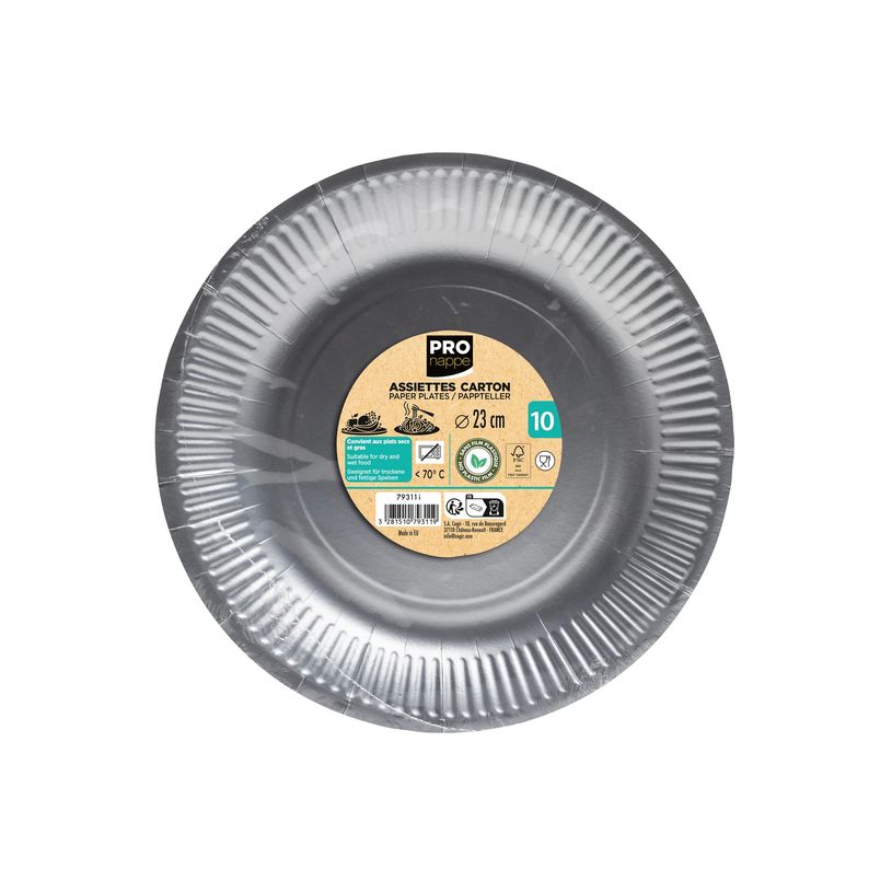 3281510793119-Pronappe - Assiette - 23 cm - rond - jetable - argent-P_405252012_2-2