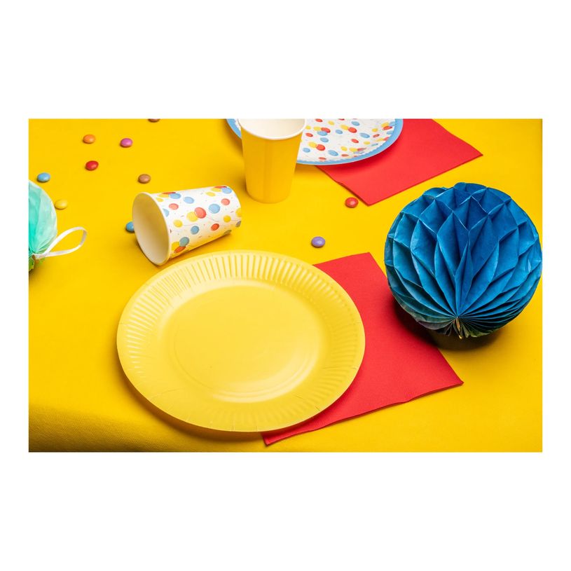 3281510792198-Pronappe - Assiette - Taille 23 cm diameter - rond - jetable - jaune (pack de 20)-P_405252014_3-3