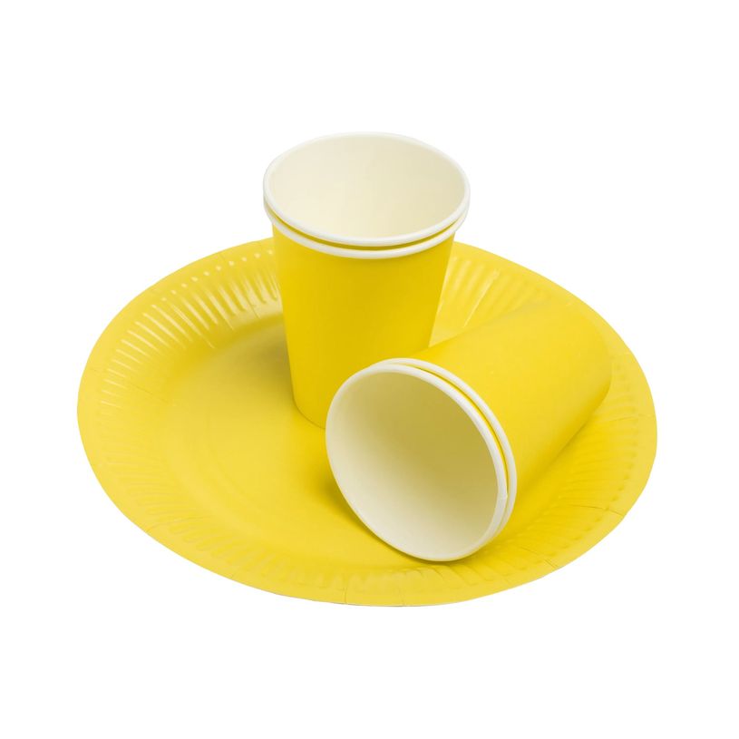 3281510792198-Pronappe - Assiette - Taille 23 cm diameter - rond - jetable - jaune (pack de 20)-P_405252014_6-4