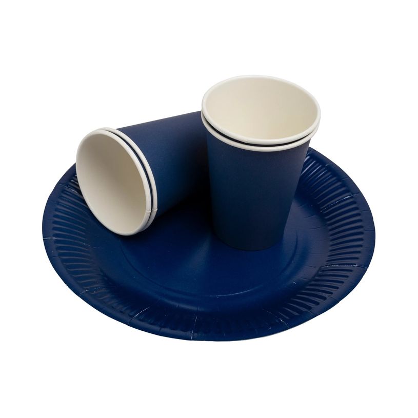 3281510792129-Pronappe - Assiette - Taille 23 cm diameter - rond - jetable - bleu marine (pack de 20)-P_405252016_3-1
